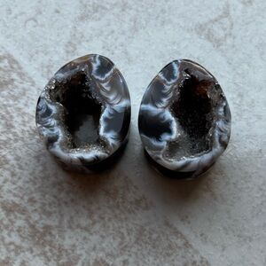 Alternative Earth Organics Druzy Teardrop Geode Plugs 19mm 3/4mm